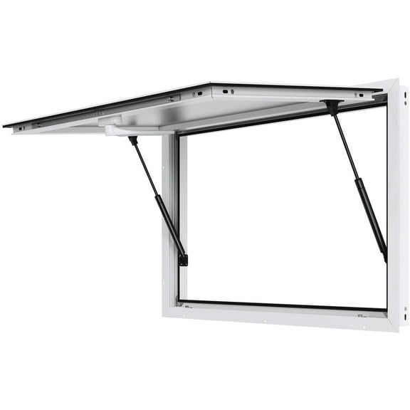 KFFKFF Concession Window, 36"x24" Aluminum Alloy Food Truck Service Window, up to 85 Degrees, Equipped with Awning Door & Drag Hook, Suitable for Food Trucks and Concession Trailers