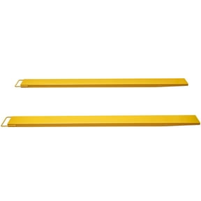 KFFKFF Fork Extensions for Pallets, Measuring 96" in Length and 6.5" in Width, Constructed from Robust Carbon Steel, Set of 2 Forklift Extensions, Yellow Fork Attachments