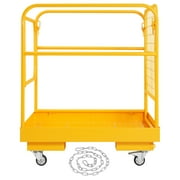 KFFKFF Forklift Work Platform, Supports Up to 1200 lbs, 36x36 in, Foldable Design with Secure Swivel Casters, Equipped with DrainageChain