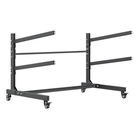 KFFKFF Freestanding Kayak Storage Rack for 2 Kayaks, 175 lbs Capacity, Adjustable Stand with Lockable Wheels for Indoor and Outdoor Use, Suitable for Canoe, SUP, Surfboard, and Paddleboard