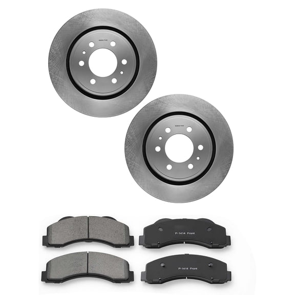 KFFKFF Front Brake Kit with Ceramic Pads & Vented Rotors for Replacement, Fits 2010-2021 Ford Expedition, Lincoln Navigator, 2015-2020 Ford F-150, and 2010-2014 Ford F-150 (6 Lug Models)