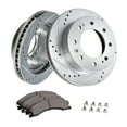 thumbnail image 1 of KFFKFF Front Brake Upgrade for 2011-2019 Chevy Silverado GMC Sierra 2500 3500 HD, Includes 14" Drilled & Slotted Rotors with Ceramic Pads, Enhances Braking Performance, 1 of 9