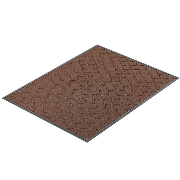 KFFKFF Front Door Mat, 47 x 35 in Durable Floor Mat for Indoor and Outdoor Use, Stylish Carpet with TPE Backing, Washable Rug for Entryways, Hallways, Balconies, and Garages, Brown