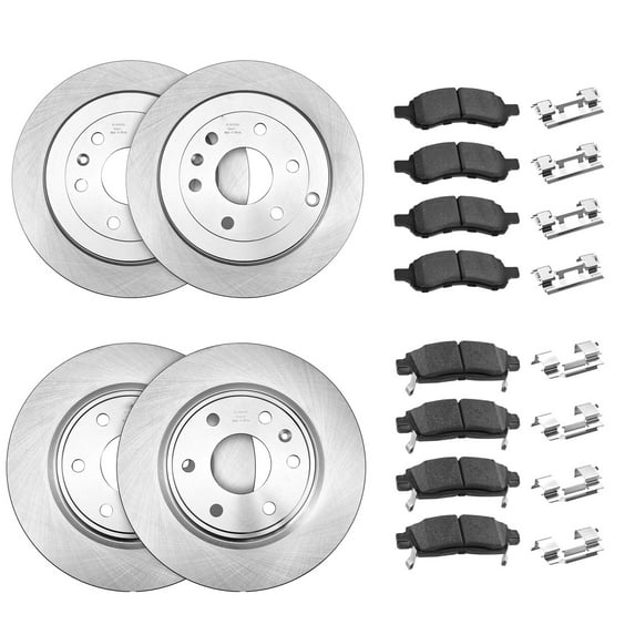 KFFKFF Front and Rear Brake Kit Compatible with 2008-2017 Buick Enclave, 2009-2017 Chevrolet Traverse, 2007-2010 Saturn Outlook, 2007-2016 GMC Acadia, 2017 GMC Acadia Limited