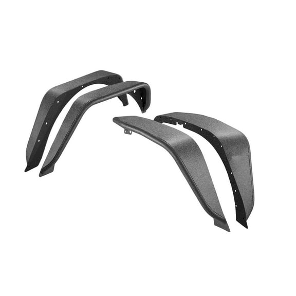 KFFKFF Front and Rear Fender Flares for 2007-2018 Jeep JK/JKU 2/4 Doors, Durable Steel Off-Road Liners with Black Textured Finish, Rust-Resistant Coating, Customizable for Jeep JK Models