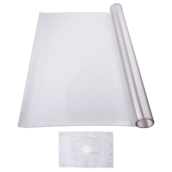 KFFKFF Frosted Desk Protector, 42 x 60 Inch, 1.5 mm Thickness, Rectangle PVC Table Cover, Water-Resistant & Simple to Clean, Ideal for Office, Dining Area, and Bedroom Furnishings
