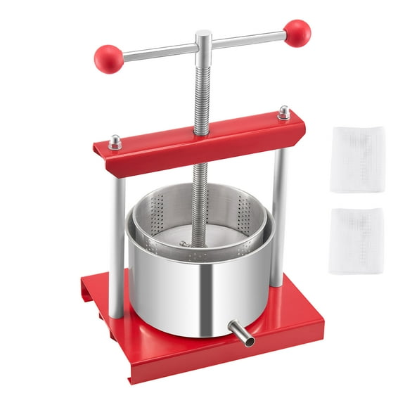 KFFKFF Fruit Wine Press, Stainless Steel, 0.8 Gal/3L, Silver