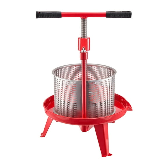 KFFKFF 2.38 Gal/9L Fruit Wine Press Stainless Steel Basket Wine Making Press Cider Apple Grape Crusher Juice Maker Tool