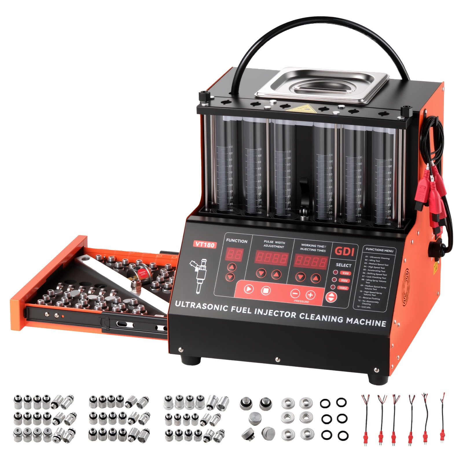KFFKFF Fuel Injector Cleaning and Testing Machine, 9 Modes, 6-Cylinder ...