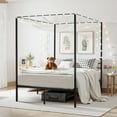 thumbnail image 1 of KFFKFF Full-Size Canopy Bed Frame for Bedroom, Durable Steel Bed Frame,  No Box Spring Required, Underbed Storage, Simple Assembly, Black, 1 of 9