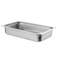thumbnail image 1 of KFFKFF Full-Size Steam Table Pan, 0.8mm Durable Stainless Steel, 4-Inch Depth, Anti-Jam Design for Efficient Catering and Food Storage, Ideal for Restaurant and Scientific Use, 1 of 9