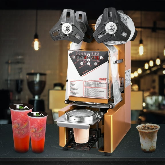 KFFKFF Fully Automatic Sealing Machine Tea Cup Sealer 500-650 Cups/H 190 mm Gold