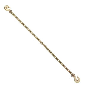KFFKFF G80 Haulage Linkage Chain, 3/8" x 10.3' Towing Chain with Clevis Grasp Hooks, 7100 lbs Secure Operating Load, Robust Trailer Logging Chain for Conveyance Towing Truck Fastening Binding Gear