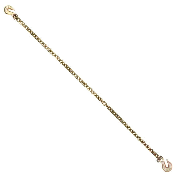 KFFKFF G80 Hauling Binder Chain, 5/16" x 14.2' Towing Chain with Clevis Grab Hooks, 4900 lbs Secure Working Load, Robust Trailer Logging Chain for Transport, Truck Fastening and Binding Gear