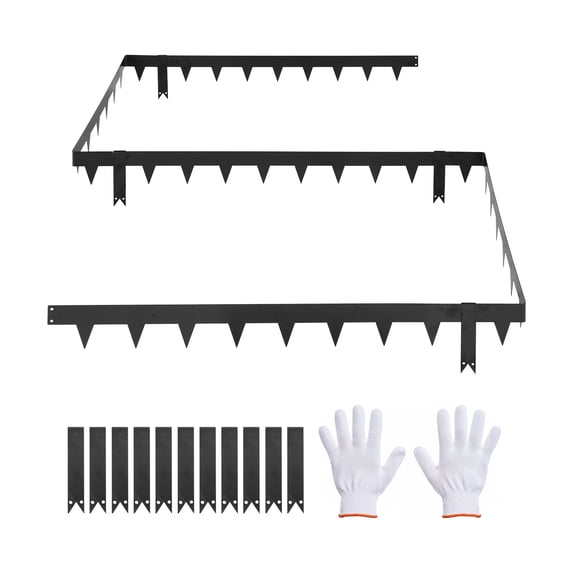 KFFKFF Galvanized Steel Landscape Edging, 10-Pack 40 x 4.5 Inch Metal Edging with 11 Mounting Clips, Durable Garden Edge Border for Flower Beds and Pathways, Black