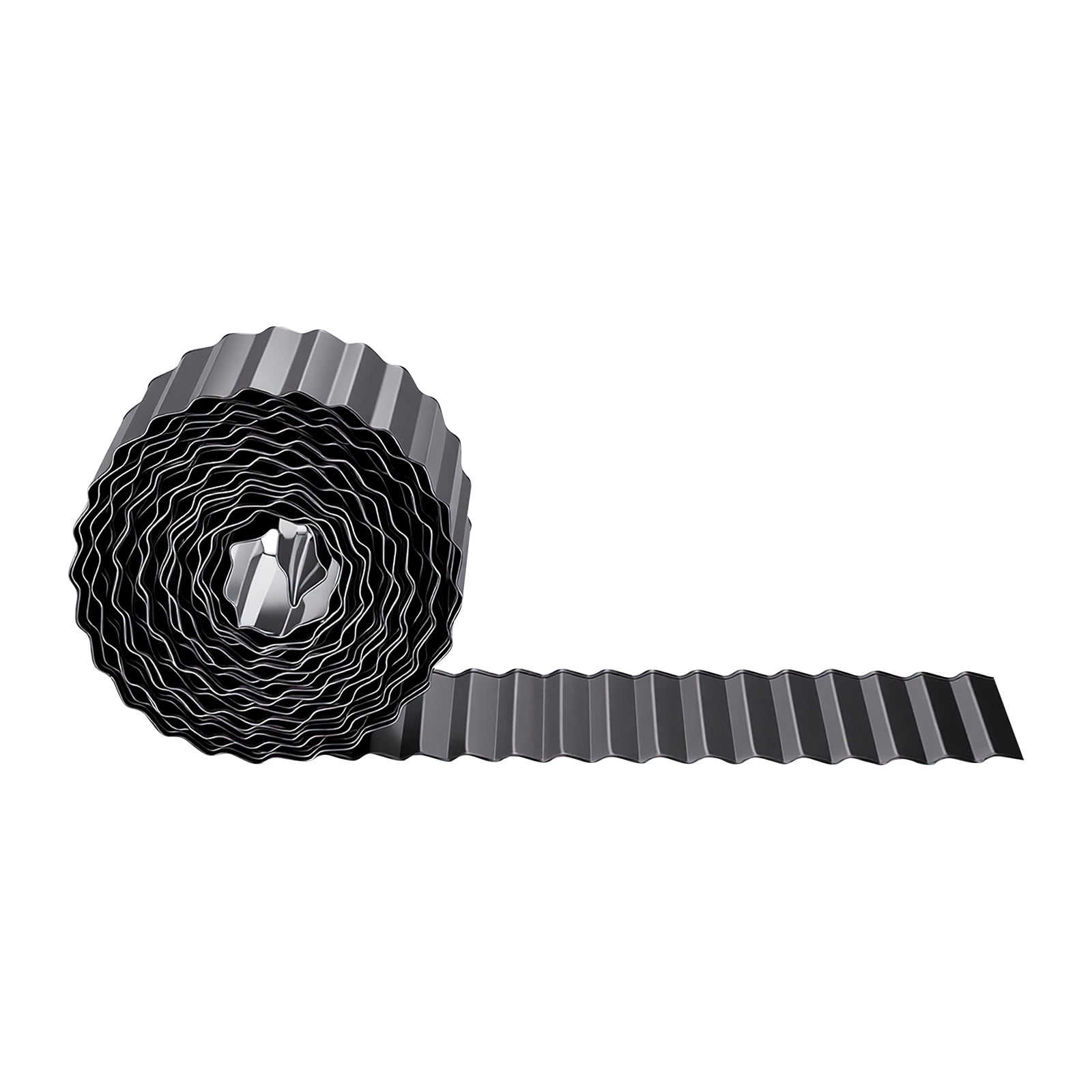 KFFKFF Galvanized Steel Landscape Edging, 40 ft x 6 in Metal Border for Landscaping with Gloves, Flexible and Easy-to-Install Strips, Durable Metal Garden Edging for Flower Beds and Pathways