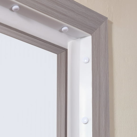 KFFKFF Garage Door Seal Strip for Top and Sides, 34 FT Universal Weather Stripping Replacement, Durable Composite Material with Adhesive Backing and Screws, White