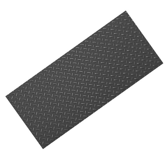 KFFKFF Garage Floor Roll, 7.5 x 20 ft PVC Flooring Mat, 2.2 mm Thick Diamond Plate Protector with Double-sided Tape, Non-Slip and Easy to Maintain for Warehouses, Gyms, Trailers, Black
