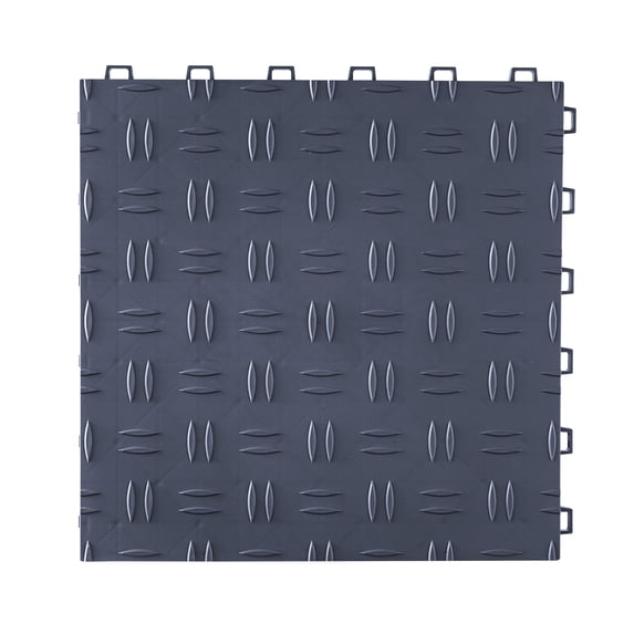 KFFKFF Garage Floor Tiles, Interlocking Design, 12 x 12 x 0.53 inch, Pack of 25, Dual-Sided Textured Surface, Ideal for Garages, Basements, Repair Workshops, Graphite Gray