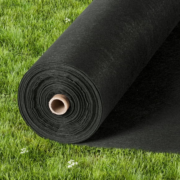 KFFKFF Garden Ground Cover 3x100FT 4OZ Durable Non-Woven Weed Barrier, Geotextile Fabric Weed Control Fabric, Black