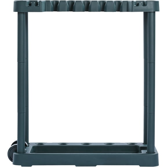 KFFKFF Garden Tool Organizer, 10-Slot Tool Rack for Garage Storage, Holds Long-Handled Tools like Rakes, Brooms, and Shovels, Durable PP Tool Stand for Yard, Shed, and Outdoor Use