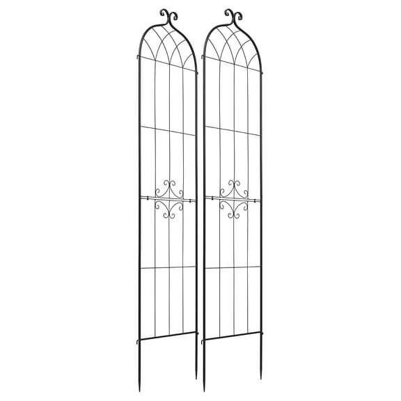 KFFKFF Garden Trellis, 87 x 20 inch Metal Trellis, Set of 2 Flower and Plant Supports with Durable Powder-Coated Finish and Secure Locking Mechanism, Ideal for Supporting Flowers, Vegetables