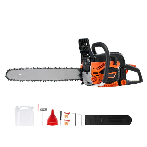 KFFKFF 52cc Gas Chainsaw with 18in Bar, 2.5HP Heavy Duty Cordless Chainsaw, 2 Cycle Powerful Chainsaw for Wood Cutting, Trees Trimming in Garden Farm and Forest