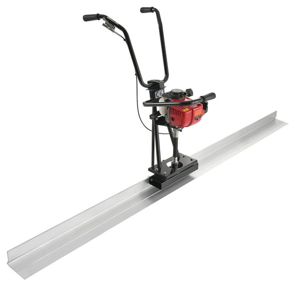 KFFKFF Gas Concrete Power Screed, 8ft Aluminum Board Set with Straight Edge Bar, 4-Stroke Vibrating Motor for Cement Finishing, Adjustable Handles, Efficient Concrete Tool with 6500RPM