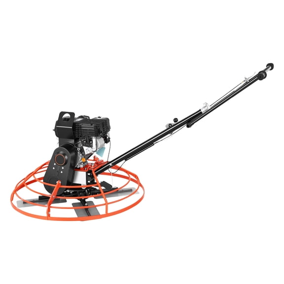 KFFKFF Gas-Powered Concrete Finishing Machine, 34.8-Inch Trowel Diameter, 5.5HP Engine, 4 Blades, Adjustable Pitch, Walk-Behind Cement Surface Tool for Smooth Floor Construction