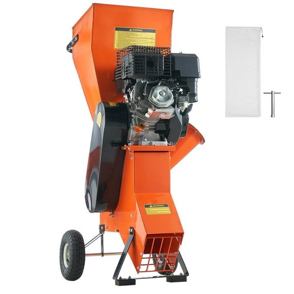 KFFKFF Gas-Powered Wood Chipper Shredder, 12 HP, 420cc Engine, Capable of 6.7 Diameter Chipping, Efficient for Forestry, Garden Clean-up, and Landscaping Tasks, Complies with CE/EMC/EPA Standards