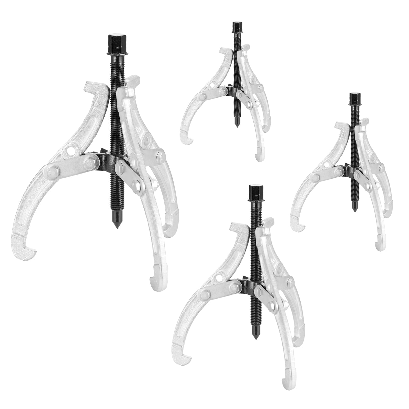 KFFKFF Gear Puller Set, 3 in/4 in/6 in/8 in with Reversible Jaws, 2 Jaw/3 Jaw Pulley Puller Tool, 4-Piece Heavy-Duty Kit