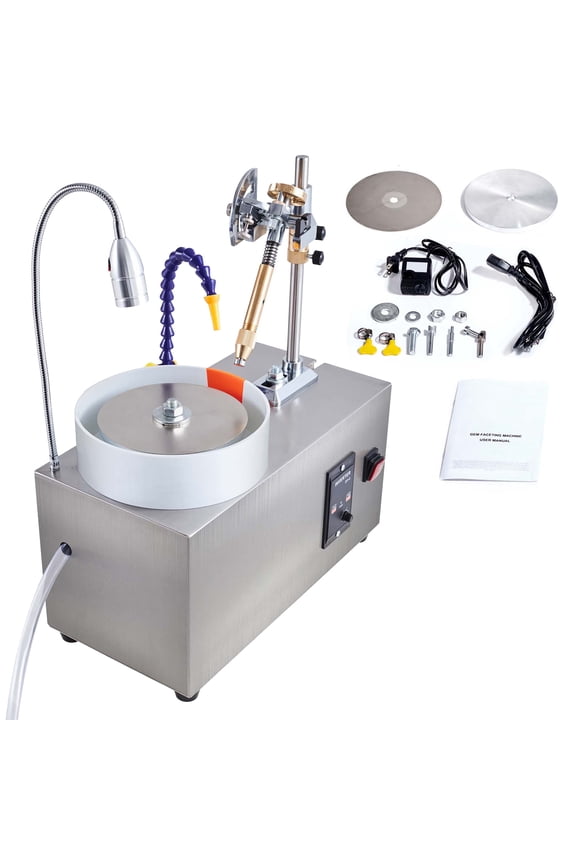 Gem Faceting Machine, 180W Grinding and Polishing Tool with Adjustable Speed 0-2980RPM, Rock Jewel Angle Polisher Featuring Precise Mechanical Manipulator and Scale for Gemstones, Jade