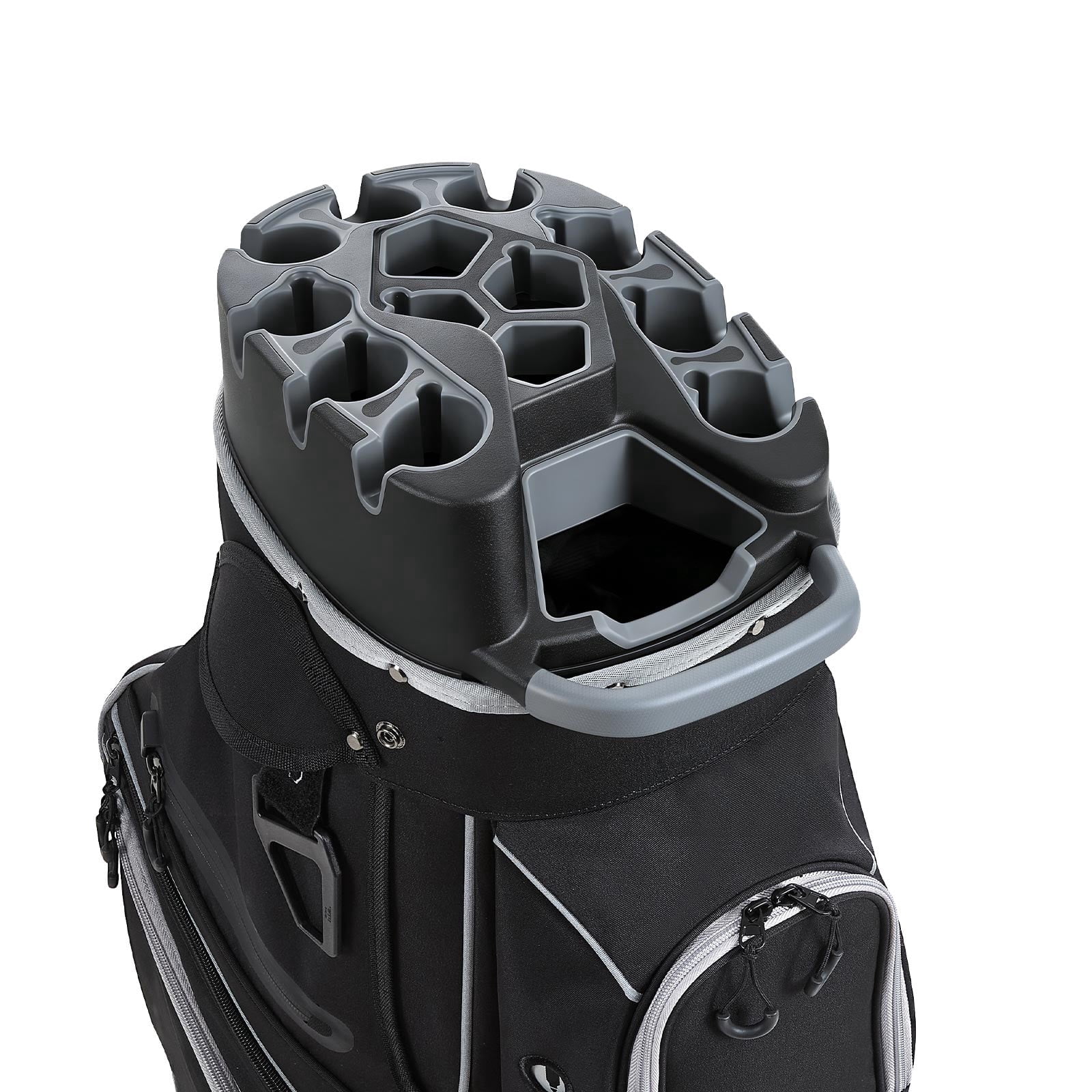 KFFKFF Golf Cart Bag with 14-Way Divider, Full-Length Club Organizer, Multiple Storage Pockets, Shoulder Strap, Rain Cover, Durable Zippers, and High-Quality 900D Polyester for Men and Women