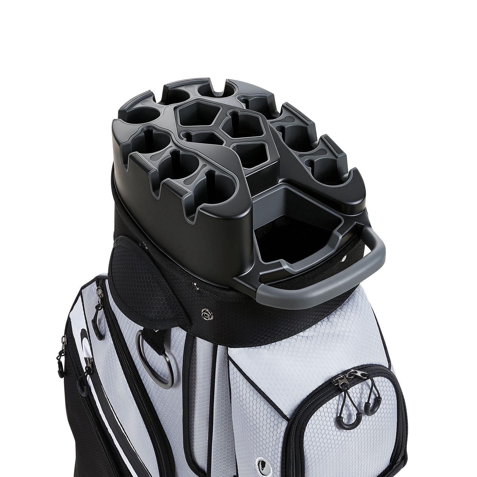 KFFKFF Golf Cart Bag with 14-Way Divider, Full-Length Club Organizer, Multiple Storage Pockets, Shoulder Strap, Rain Cover, Durable Zippers, Lightweight Polyester Design for Men and Women