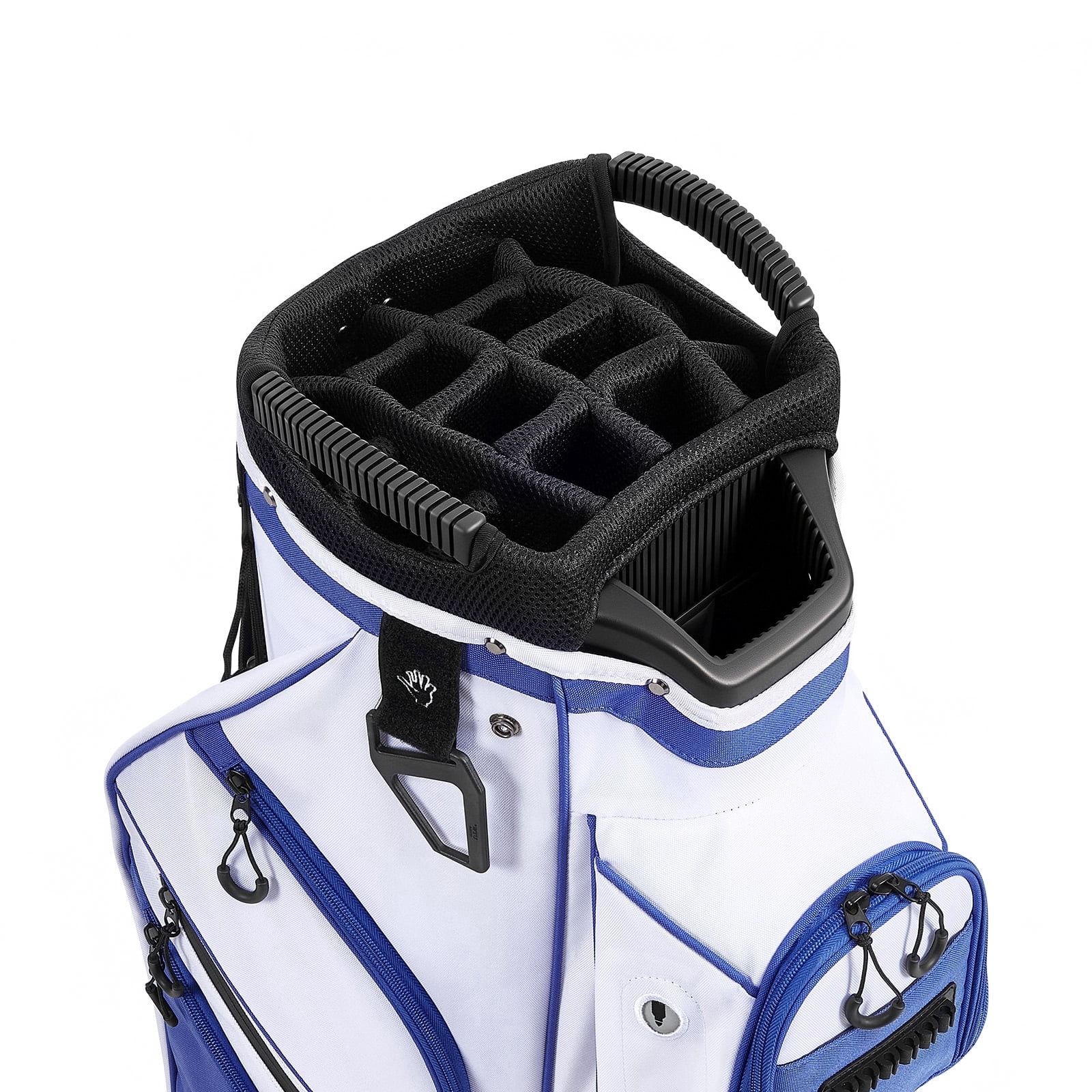 KFFKFF Golf Cart Bag with 15-Way Divider, Full-Length Club Organizer, Multiple Storage Pockets, Comfortable Shoulder Strap, Protective Rain Cover, Durable Zippers, Lightweight Polyester
