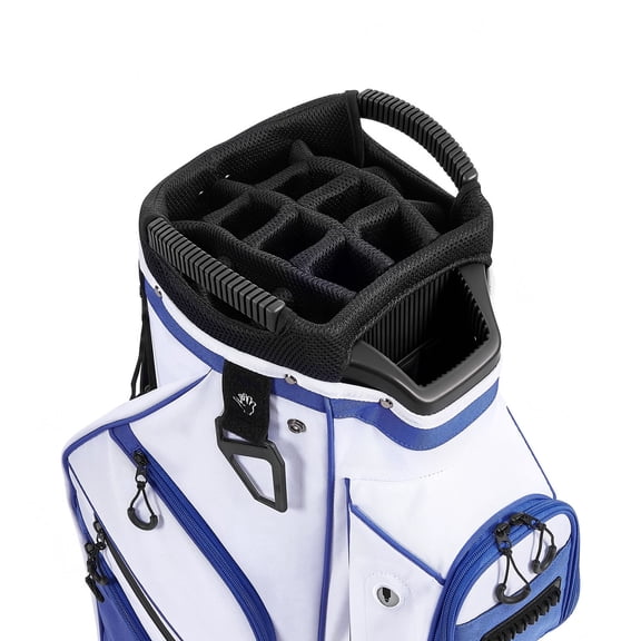 KFFKFF Golf Cart Bag with 15-Way Divider, Full-Length Club Organizer, Multiple Storage Pockets, Comfortable Shoulder Strap, Protective Rain Cover, Durable Zippers, Lightweight Polyester