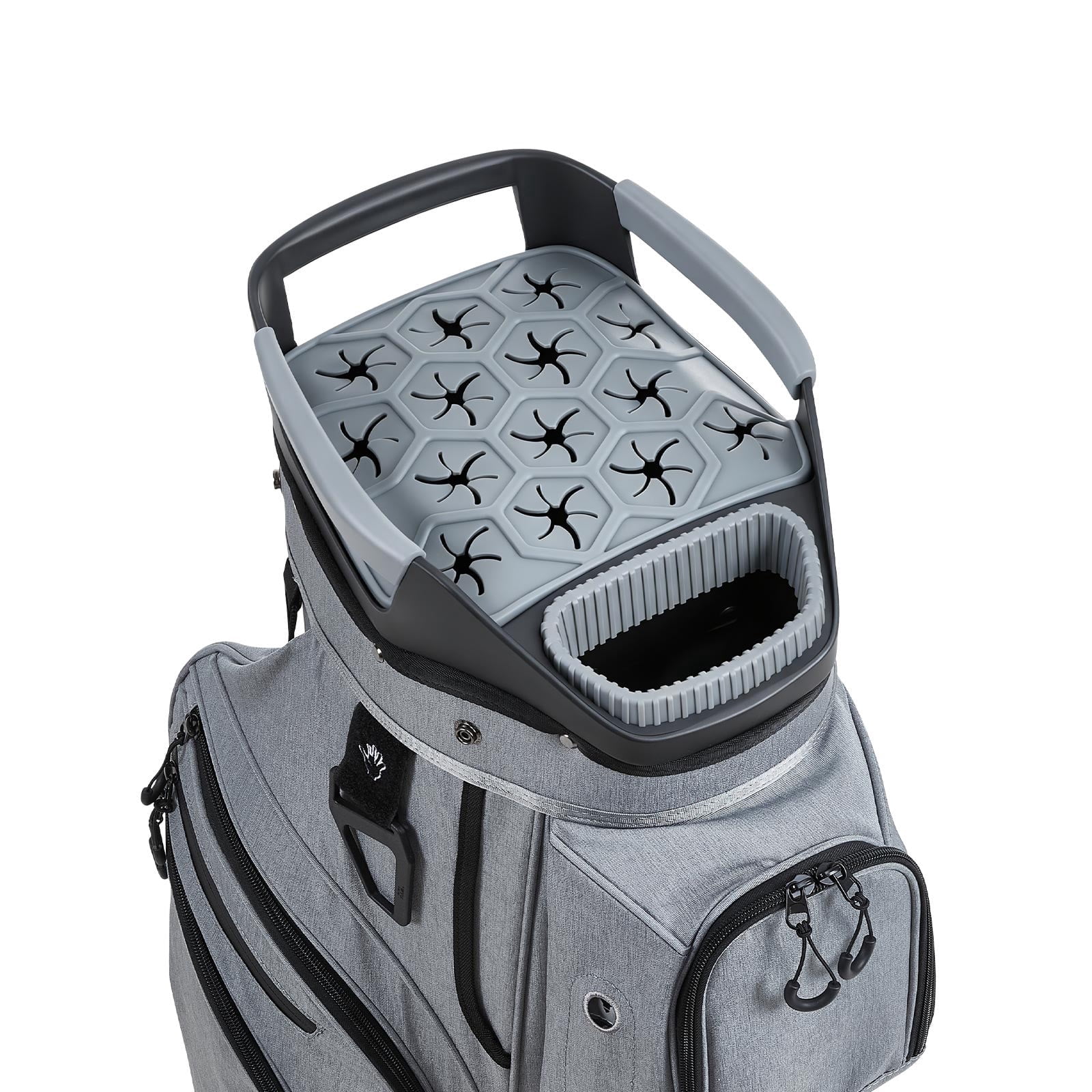 KFFKFF Golf Cart Bag with 15-Way Divider, Full-Length Club Protection, Rain Cover, Multiple Storage Pockets, Durable Polyester Material, Silicone Head Covers, and Comfortable Shoulder Strap
