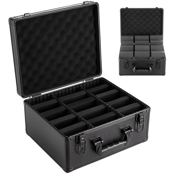 KFFKFF Graded Card Storage Box with 3 Rows, Secure Lock, and 12 Dividers, Holds 180 PSA Slabs, 120 SGC, 100 BGS, 520 Top Loaders, and 999+ Loose Cards