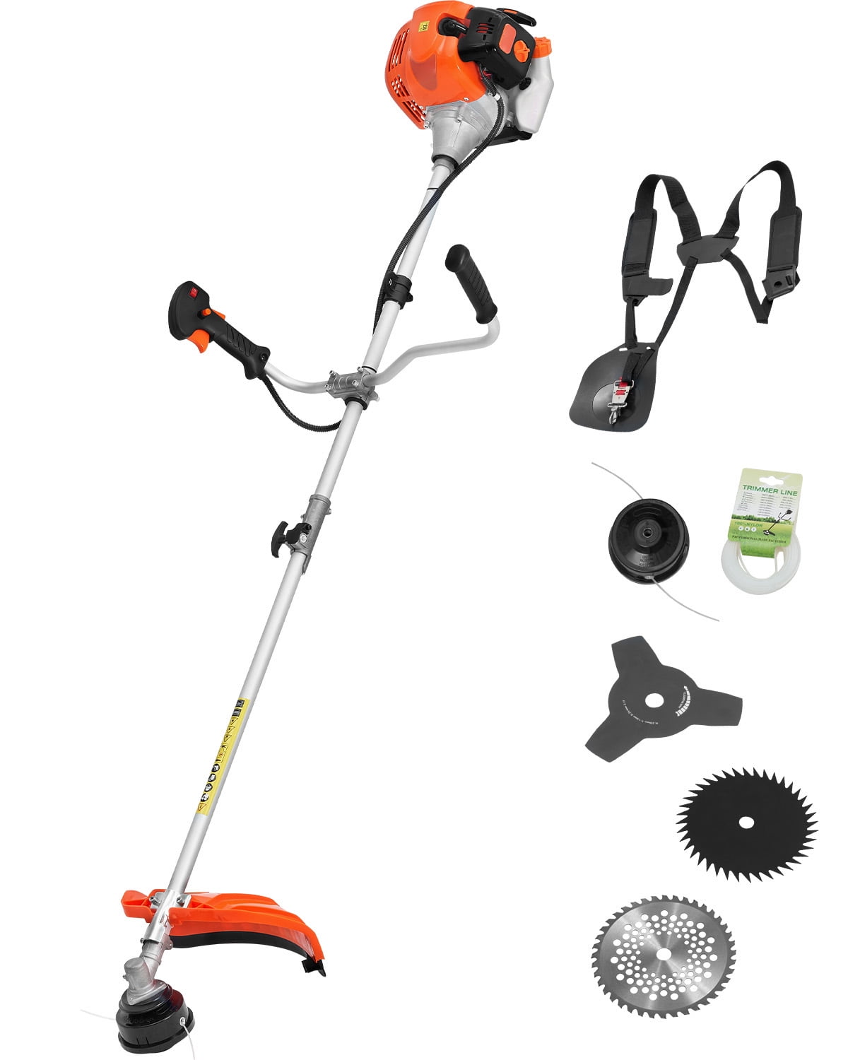 KFFKFF Grass Cutter, 42.7CC 2-Stroke, Fueled by Gas, 16.9" Cordless Plant Trimmer, Versatile Yard Edger with Shoulder Support & 3T Blade, Plant Cutter for Efficient Lawn Maintenance