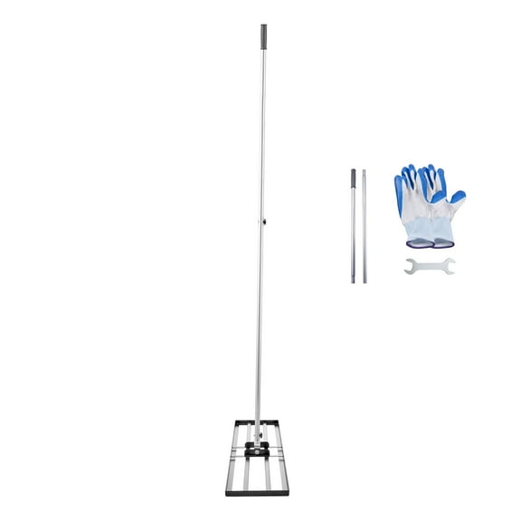 KFFKFF Grass Smoothing Rake, Soil Equalizer with 83.9 in Grip, 48x10 in Earth Plate, Durable Carbon Steel Ground Equalizer, 2 Levels Adjustable, Labor Reducing Grass Smoothing Implement