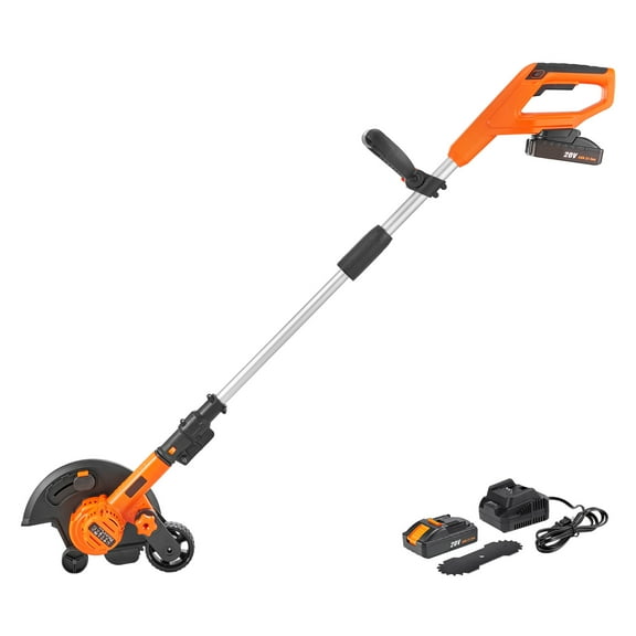 KFFKFF Grass Trimmer, 20V Cordless with 9" Blade, Adjustable 3-Depth Setting, Includes Battery & Charger, Ideal for Garden, Driveway & Pathway Edging