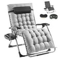 thumbnail image 1 of KFFKFF Gravity-Defying Chair, 33 inch Recliner for Both Indoor and Outdoor Use, Adjustable Lounge Chair with Cushion, Headrest, Footrest, and Drink Holder, Supports up to 500 lbs, in Gray, 1 of 9