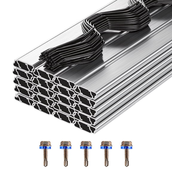 KFFKFF Greenhouse Spring Wire and Lock Channel Kit, 40 Pieces 6.56 ft PVC-Coated Wiggle Wire & Aluminum Alloy Channel Set with Screws, 0.05 in Thickness, Suitable for Poly Film