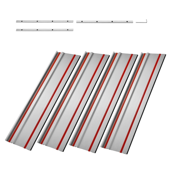 KFFKFF Guide Rail for Track Saw, Spanning 110 inches, Comes with 4 Units of 27.5 inches Extruded Aluminum Rails and 3 Connectors
