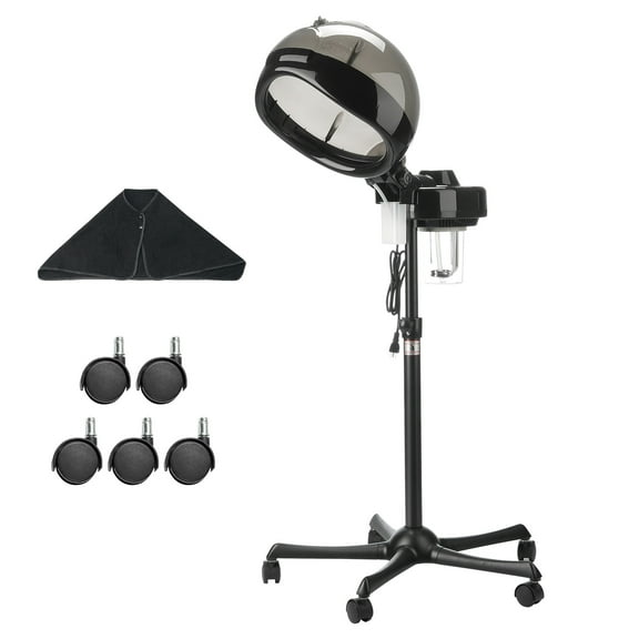 KFFKFF Hair Steamer with Two Functionalities, Hood Size of 11.81 inches, Stand with Variable Height & Timing Feature, 5-Wheel Base (2 Can Be Locked) for Improved Hair Treatment in Home