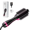thumbnail image 1 of KFFKFF Hair Styling Blow Dryer Brush, 4-in-1 Ionic Hair Enhancer with Electroplated Titanium & 2.95" Ceramic Coated Oval Barrel, Dual Voltage 110V/240V Heat Styling Brush for Home, Salon, and Travel, 1 of 9