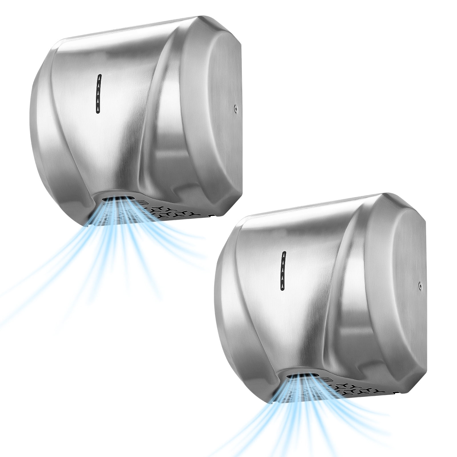 KFFKFF Hand Dryer, 2 Pack 1800W Automatic High-Speed Air Dryer with HEPA Filter, Quick Drying, Brushed Stainless Steel, AC110-120V Wall-Mounted for Bathrooms in Offices, Hotels, Homes, and Restrooms