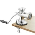 thumbnail image 1 of KFFKFF Hand-Operated Meat Processor, Constructed from 304 Stainless Steel with Vacuum Base + Metal Table Fastener, Meat Chopper Sausage Fabricator & Dual Chopping Discs, Sausage Funnel, 1 of 9