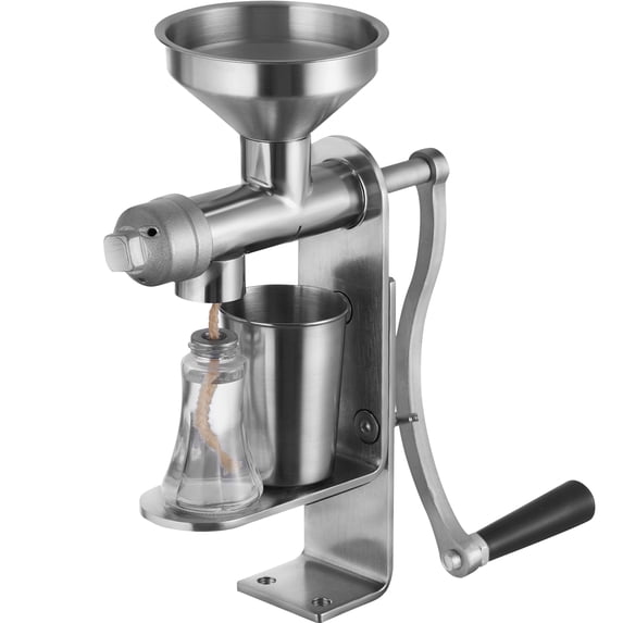 KFFKFF Hand-Operated Oil Press, Durable Stainless Steel Oil Extraction Device, Easy-to-Clean Detachable Press Mechanism, Ideal for Home Use, Suitable for Peanuts, Sesame, Rapeseed, Tea Seeds