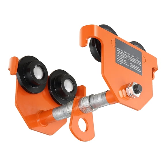 KFFKFF Hand-Operated Trolley, Load Bearing of 1100 lbs/0.5 Ton, Dual-Wheeled Push Beam Trolley, Adaptable for I-Beam Flange Width from 2.5" to 8", Robust Alloy Steel Garage Lifting Tool
